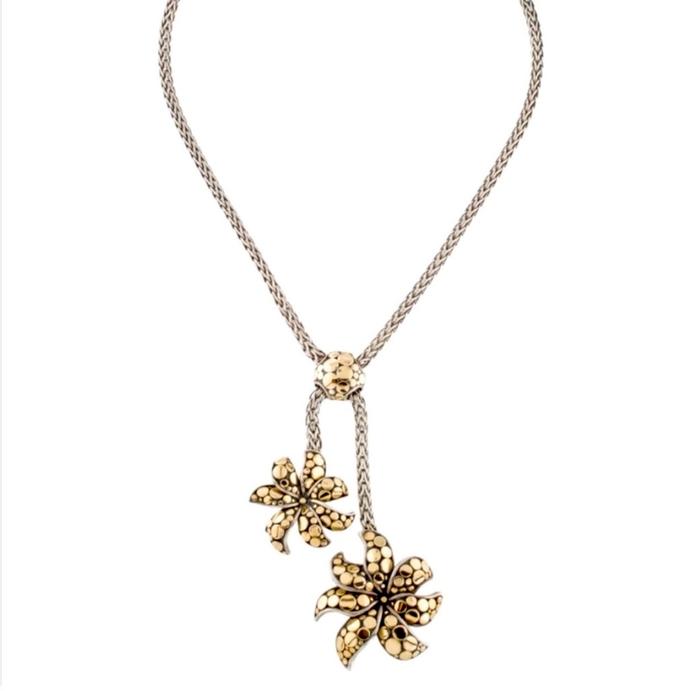 JOHN HARDY Ayu Flower Dot Lavaliere 18K gold and 925 Sterling Silver Necklace